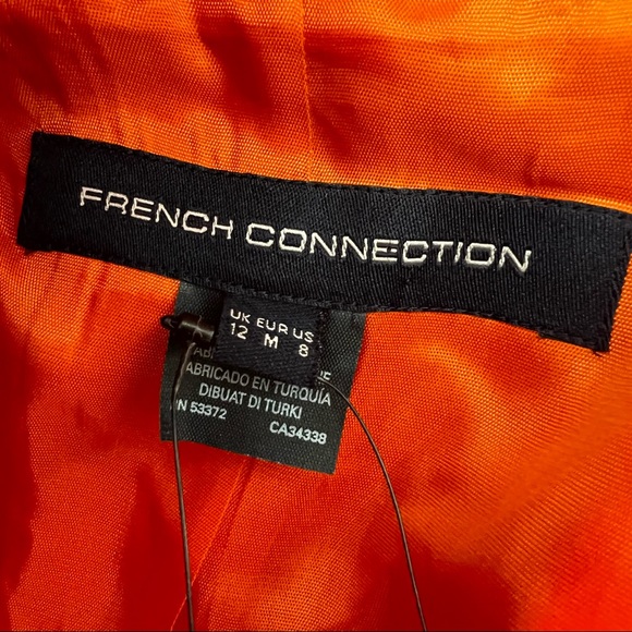 🌅 NWT French Connection Boyfriend Jacket, Adisa Sundae Oversized Blazer Red - Picture 12 of 12